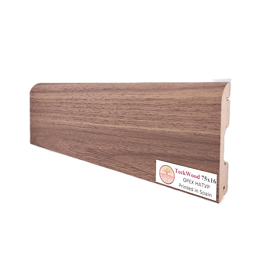 Плинтус МДФ ламинированный TeckWood Орех Натур 2150×75×16